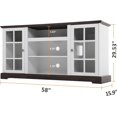 thumbnail image 2 of White Fireplace TV Stand with 23" Electric Fireplace for 65 inch TV,Modern Farmhouse Entertainment Center, Brown, 2 of 10