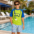 thumbnail image 5 of iXtreme Boys Rash Guard Set - 2 Piece UPF50+ Quick Dry Short Sleeve Swim Shirt & Swim Trunks for Boys, 5 of 7