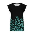 thumbnail image 4 of Generic Womens Summer Tank Tops Fashion Print Crewneck Smocked Cap Short Sleeve Shirts Loose Fit Going Out Tunic Tops, 4 of 4