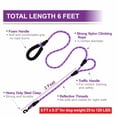 thumbnail image 2 of VOZRELS Dog Leash Heavy Duty 6ft, Double Handle Dog Leash with Padded Handle for Traffic Control, Reflective Rope Leashes for Large and Medium Dogs Control Safety Training at Night (Purple), 2 of 3