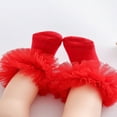 thumbnail image 1 of JUNWELL 1pair Children‘s Solid Color Glitter Lace Short Socks For Mid-small Kids, 1 of 1