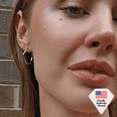thumbnail image 6 of Cate & Chloe Sasha 18k White Gold Plated 10mm Hoop Ear Cuff with Swarovski Crystals, Gift for Women, 6 of 9