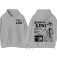 thumbnail image 3 of Christian Hoodie – Jesus Is King Sweatshirt with Cross and Dove Graphic, Religious Bible Verse Pullover, Perfect Gift for Faithful, 3 of 5