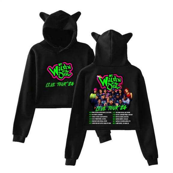 Wild 'N Out Live Tour 24 Short Hoodies Fashion Pullover Unique Cat Ear Sweatshirts