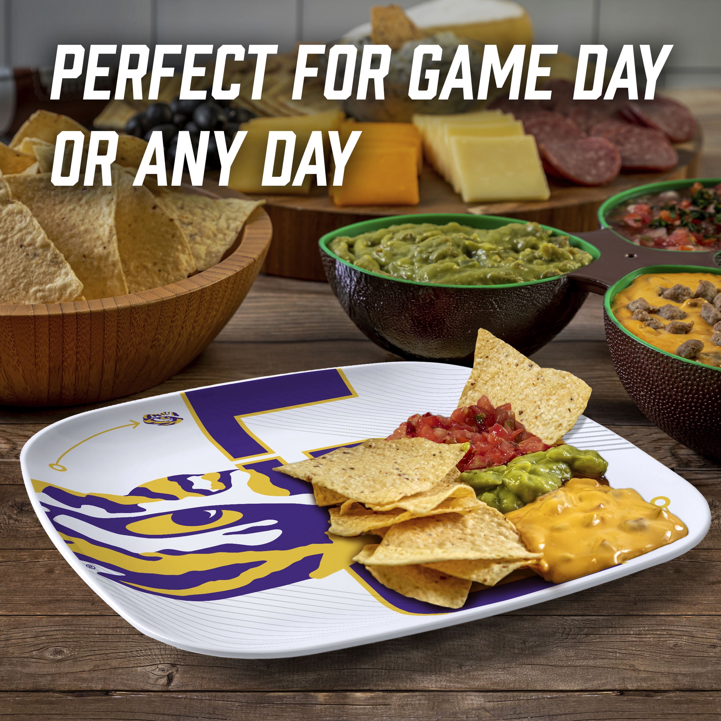 YouTheFan NCAA LSU Tigers Large Party Plate