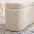 thumbnail image 4 of Zesthouse 39.4" Modern Storage Ottoman Bench, Crescent Entryway Bench with Storage, Sherpa Upholstered Bench for Bedroom Living Room, Flip Top, Beige, 4 of 11