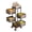 Black 5 layers, variant on 5-Tier White Thickened Carbon Steel Rotating Kitchen Storage Cart with Wheels, Mobile Utility Rack with Top Lid, Fruit Vegetable Basket, Rotating Produce Organizer for Bathroom Living Room