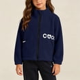 thumbnail image 4 of OGLCCG Kids Fleece Jacket Boys Girls Long Sleeve Full Zip Coat Comfy Casual Fall Winter Warm Jacket with Pockets Size 2-14, 4 of 8