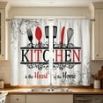 thumbnail image 6 of AUNVITO 2 Panel 2D Printed Short Kitchen Curtain Pair, Machine Washable Light Filter Drape, Bedroom Bathroom Window Decor Shade, 6 of 7