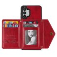 thumbnail image 5 of Dteck Wallet Case for Samsung Galaxy A13 5G with Crossbody Strap,Envelope Flip Leather Magnetic Back Flip Purse Case with Card Holder Zipper Pocket Stand Shoulder Strap for Galaxy A13 4G, Red, 5 of 8