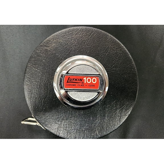 QTY 1 NEW LUFKIN C256 CHROME CLAD 100FT 8TH" STEEL WIND UP TAPE MEASURER NOS