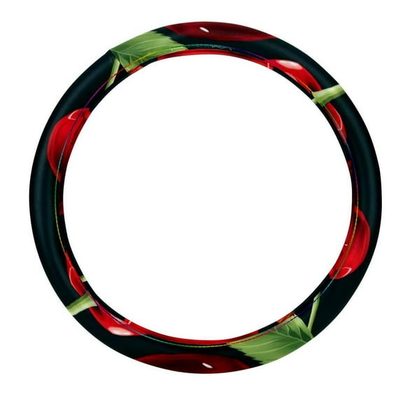 Cherry 14.5 Inch Printing PVC Leather Auto Accessories Car Wheel Cover Steering Wheel Covers