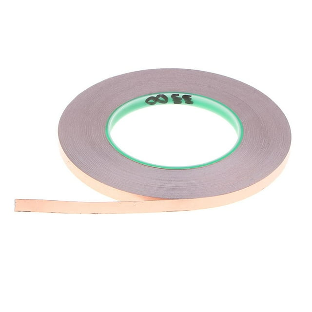 Cinta de lámina de cobre de 50 m con adhesivo conductor doble para guitarra EMI de 10 mm 10mm