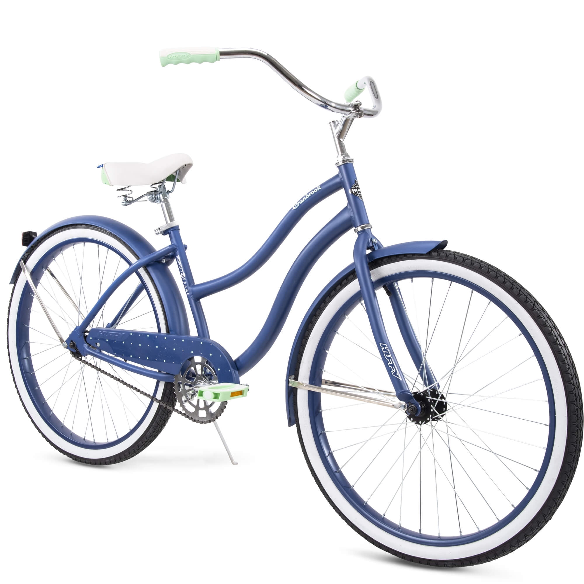 Huffy 26" Cranbrook Women's Cruiser Bike with Perfect Fit Frame white blue 