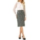 thumbnail image 2 of Falda de tweed para mujer Inspire Chic, de cintura alta, elegante, para trabajo, oficina, midi, lápiz, XL, negra, 2 of 5