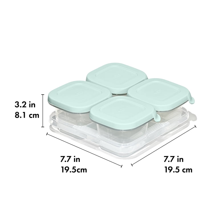 OXO Tot Silicone Baby Blocks Food Storage, 4 oz, 4-Pack photo 8