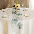 thumbnail image 2 of Efavormart White Green Non-Woven Monstera Palm Leaf Print Table Runner, Spring Summer Kitchen Dining Table Decoration - 11"x108", 2 of 5