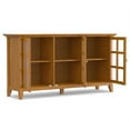 thumbnail image 5 of Simpli Home Acadian 62 inch Wide Solid Wood Transitional Wide Storage Cabinet in Light Golden Brown, 5 of 12