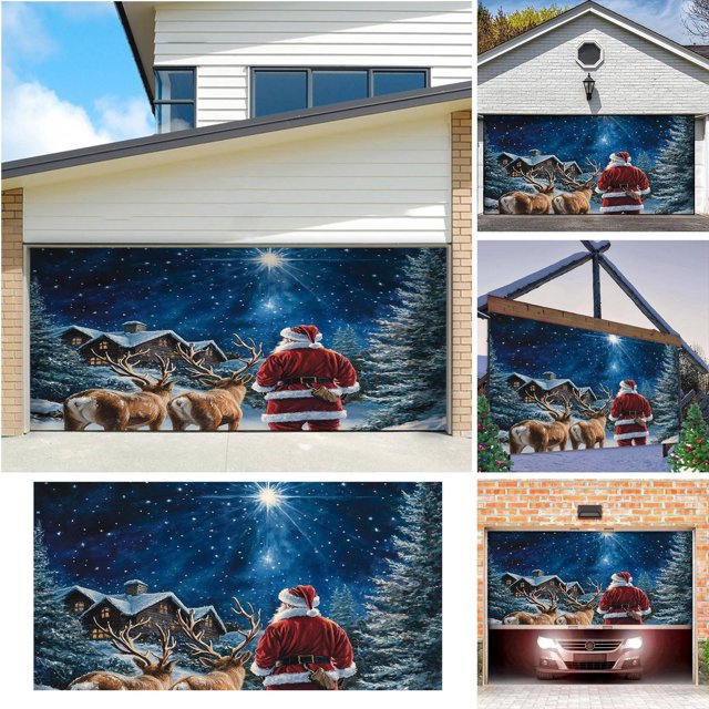 WIFKLSIIPG Christmas Garage Companion Christmas Set Snowflake Companion Garage Door Set Christmas Christmas Garage Door Set Christmas Garage Door Banner Garage Door Christmas Decoration