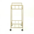 thumbnail image 5 of Yesurprise Rolling Bar Cart, 2-tier Metal Storage Cabinet Serving Cart with Glass Rack Shelves, Kitchen Island with Wheels, Kitchen Cart with Guardrail for Living Room Bar, 5 of 8
