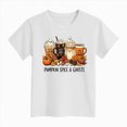 thumbnail image 4 of KPOPLK Big Girls Halloween T-Shirt Fall Cute Cartoon Ghost Short Sleeve Shirt Kids Girl Crewneck Top Size 1-2 Years,White, 4 of 4