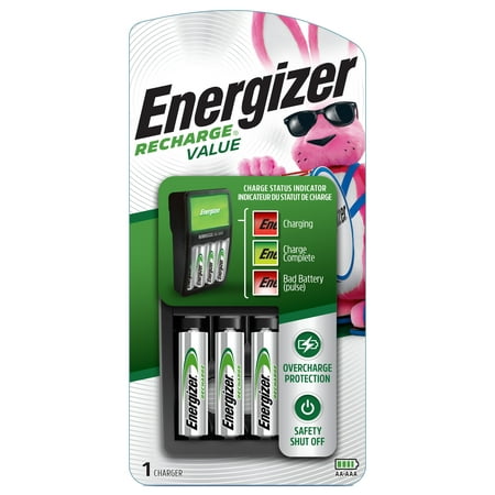 Energizer Recharge Value Charger for NiMH Rechargeable AA and AAA Batteries