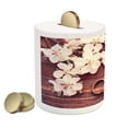 thumbnail image 2 of Wedding Piggy Bank, Celebration Flowering Branch Delicate Rings on Wooden Surface Rustic Effect, Ceramic Coin Bank Money Box for Cash Saving, 3.6" X 3.2", Brown and White, by Ambesonne, 2 of 4