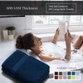 thumbnail image 3 of Creosa Cotton Bath-Towels-Set Navy Blue, 100% Ring Spun Combed-Cotton 4pc Bathroom Towels 27x54 Inch, Highly Absorbent Soft Feel, Daily Use Navy Blue Towels with Hanging Loop, 3 of 4