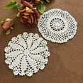 thumbnail image 5 of MOPOOR Pure Beige Cotton Handmade Lace Table Placemats Handmade Crochet Cloth Round Coasters,Kitchen Coffee Cup Mug Mats Dinner Place Mats, 5 of 8