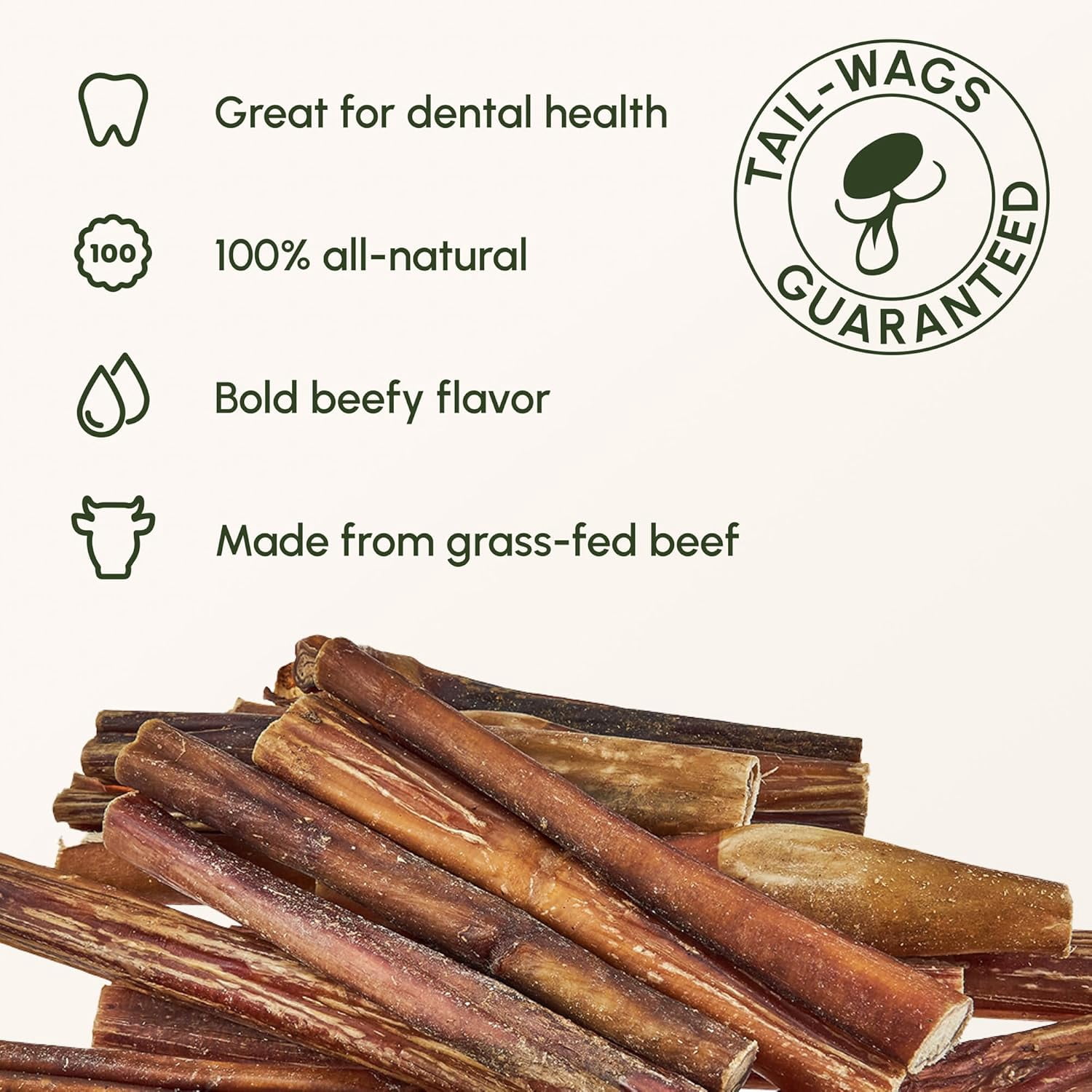Bully Sticks for Dogs - Natural 6 Inch Beef Chews, Odor-Free & Rawhide-Free, Long Lasting Dog Treats for Aggressive Chewers - Healthy, Safe & Delicious Chews Dogs Love (5 Pack)