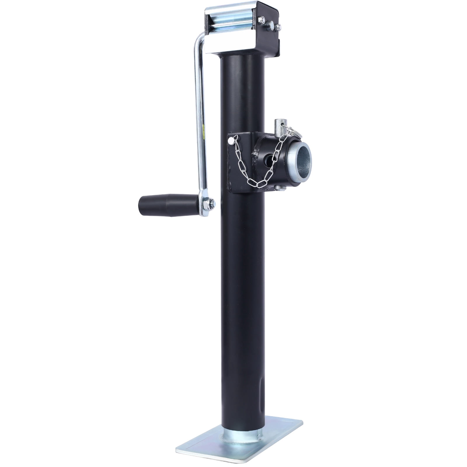 5,000LB Weld-On Swivel Trailer Jack, Heavy Duty Side-Wind Jack with 15.5" Travel & Pipe Mount