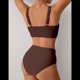 thumbnail image 5 of Conjunto de Bikini con Falda de Baño para Mujer, Color Café, Talla L, 5 of 7