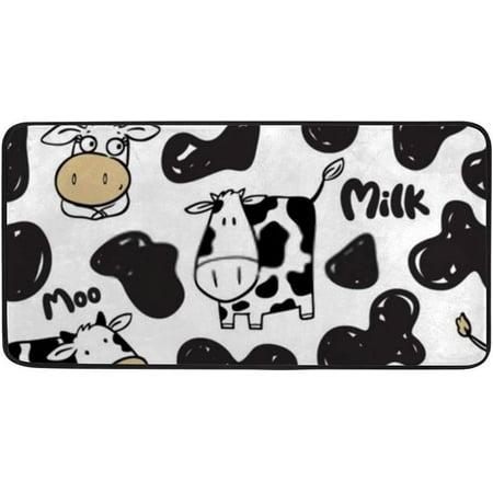 

BESTKITTY Kitchen Mat Rug Anti-Fatigue Cow Comfort Standing Mat Soft Absorbent Runner Rug for Hallway Entryway Bathroom Kitchen 39x20 inch