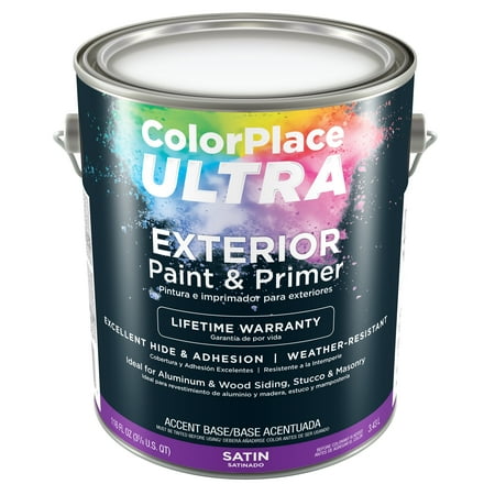 Color Place Ultra Satin Exterior Paint & Primer Accent Base 1-Gal