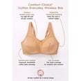 thumbnail image 3 of Comfort Choice Women's Plus Size 3-Pack Cotton Wireless Bra, 3 of 6