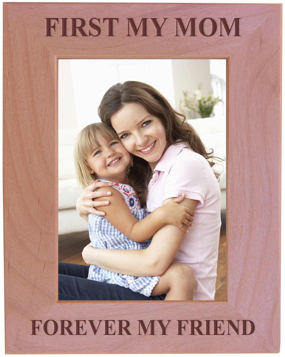 CustomGiftsNow First My Mom Forever My Friend Wood Picture Frame