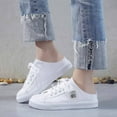 thumbnail image 4 of Willtoo Womens Canvas Fashion Sneakers Classic Low Top Fabric Shoes Casual Walking Canvas Flats Cute Lace Up Tennis Shoes for Lady White US-6.5（EU-37）, 4 of 6