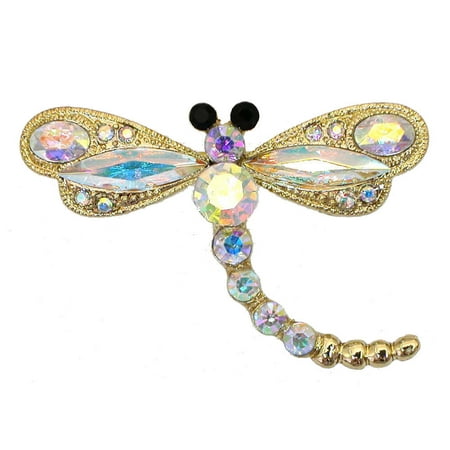 - Gorgeous Crystal Dragonfly Pin Brooch - MultiColored