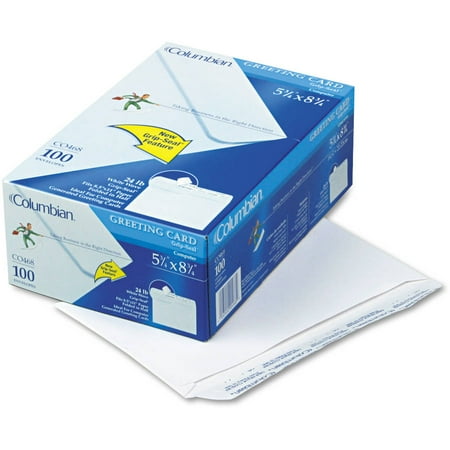 Columbian White Woven Greeting Card Envelopes, Box of 100