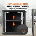 thumbnail image 3 of BENTISM 12U 23.6'' Wall Mount Network Server 15.5'' Deep Rack Cabinet Enclosure Door Lock, 2 x Shelves, 3 of 10
