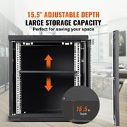 BENTISM 12U 23.6 Wall Mount Network Server 15.5 Deep Rack Cabinet Enclosure Door Lock, 2 x Shelves