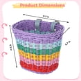 thumbnail image 4 of Kids Bicycle Handlebar Basket, Bicycle Hanging Basket with Adjustable PU Belts, Weatherproof Hand-Woven Rattan Storage Basket, Kids Bicycle Accessories, 4 of 5