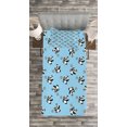 thumbnail image 3 of Ambesonne Soccer Quilted Bedspread Set 2 Pcs, Panda Kicking Ball, Twin Size, Pale Blue Black White, 3 of 3