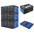 thumbnail image 4 of Heavy-Duty 55L Collapsible Plastic Storage Crate – Stackable, Collapsible Utility Bin with Handles – Multi-Purpose Organizer Basket for Home, Office, Garage, Kitchen, Study Room – Blue, 4 of 8