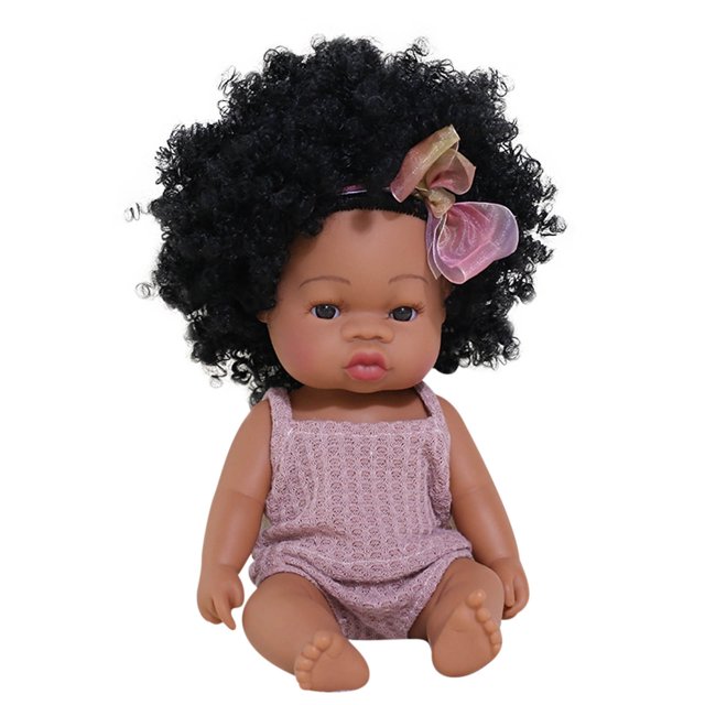 Fiudx Ofertas Flash Del Día Solo En Línea Bebé Lindo Pelo Rizado Deporte Niños Negro Bebé Juguete Muñeca Niños Regalo Con Capucha Con Tela
