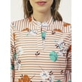 thumbnail image 4 of Moomaya Printed Womens Cotton Top, Mandarin Casual Long Sleeves Summer Wear Formal Top, 4 of 8