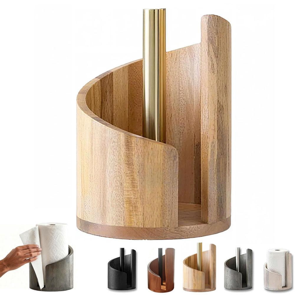 SharkTRUE Wooden Paper Towel Holder,New MountaPaper Towel Holder, Effortless OneHand Tearing, Fits StandardJumbo Rolls, Wooden PaperTowel Holders for Kitchen Roll Organize Dining Table Home Decor