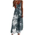 thumbnail image 2 of FcBaudy Robe Mi-Mollet Sans Manches à Col en V, Robes d'Été pour Femmes, Robes pour Femmes Robes Mi-Mollet pour Femmes Été Décontracté-Col Imprimé Sans Manches Robe Longue de Plage Robe Femme, 2 of 8