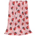 thumbnail image 2 of Pofeuu Strawberries Print Ultra-Soft Micro Fleece Blanket,for Bed Or Sofa,All Season Throw Blankets Flannel Blanket-, 2 of 7