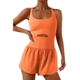 thumbnail image 1 of Mono deportivo de una pieza para mujer, pantalones cortos de gimnasio, ropa deportiva con bolsillo trasero con cremallera, 1 of 4